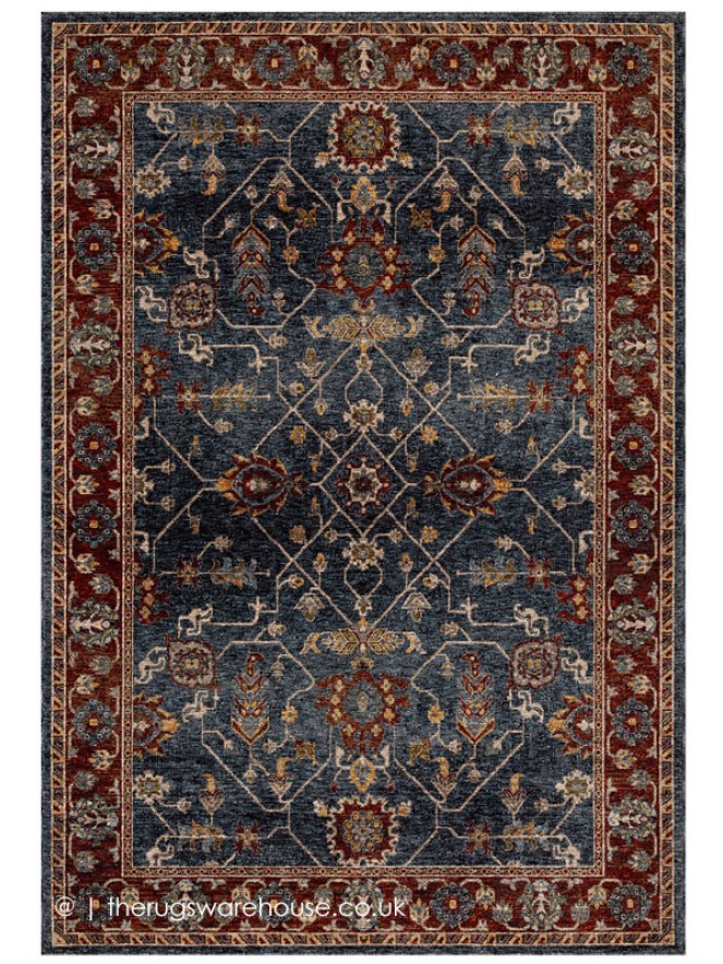 Sarouk 5096B Blue Red Rug - 7