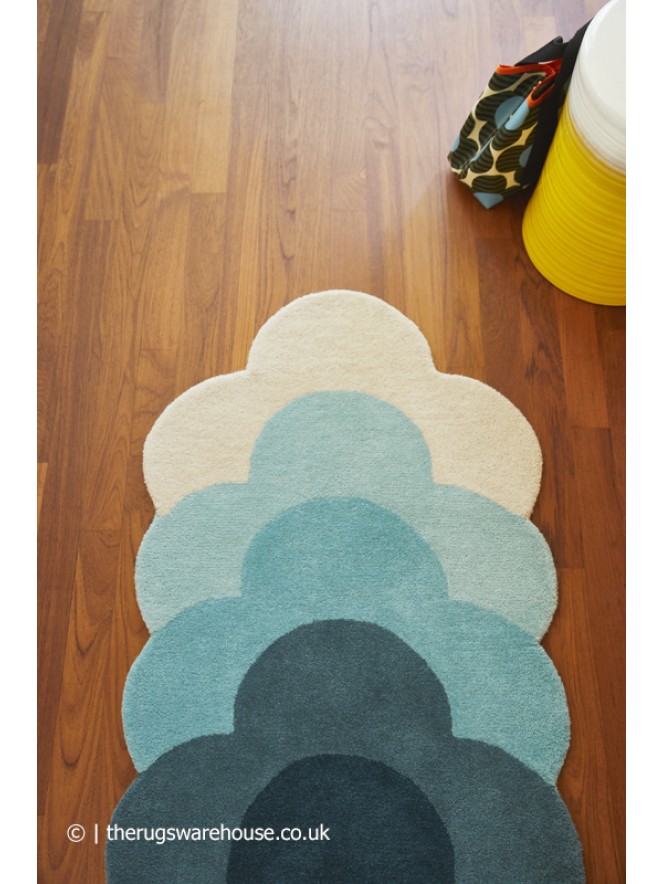 Optical Flower Teal Runner - 4