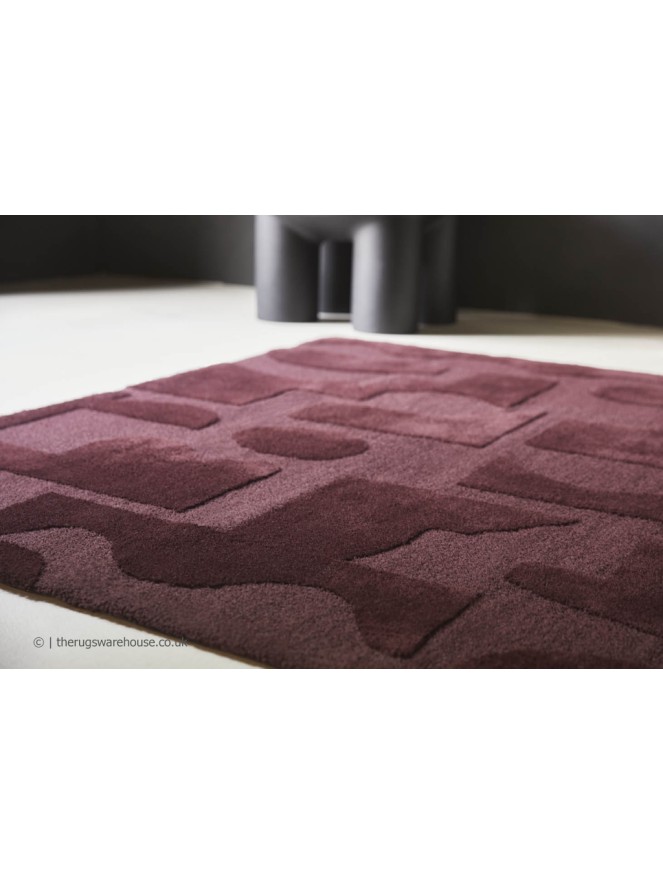 Mural Burgundy Rug  - 2