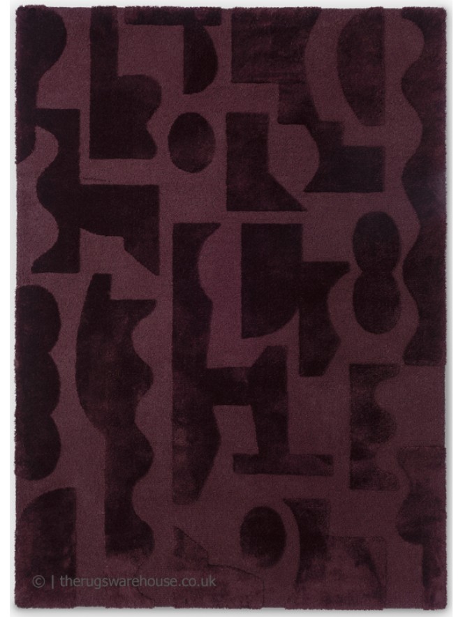 Mural Burgundy Rug  - 7