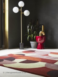 Cosmo Red Pale Green Rug - Thumbnail - 2