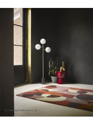 Cosmo Red Pale Green Rug - Thumbnail - 3