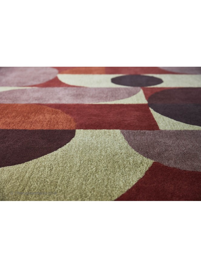 Cosmo Red Pale Green Rug - 4