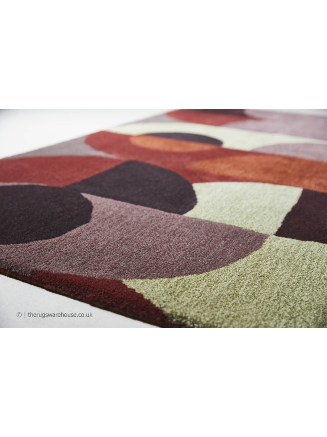 Cosmo Red Pale Green Rug - 5