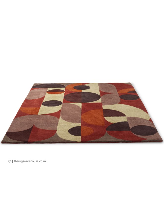 Cosmo Red Pale Green Rug - 8