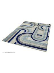 Retro Blue Rug - Thumbnail - 3