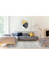 Grid Grey Rug - Thumbnail - 2