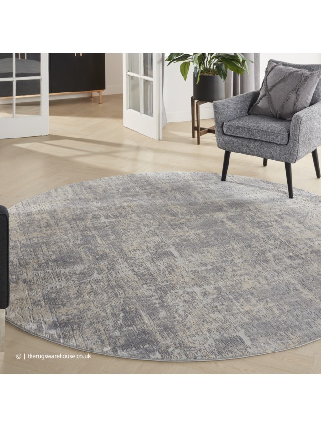 Phoenix Ivory Silver Circle Rug - 2