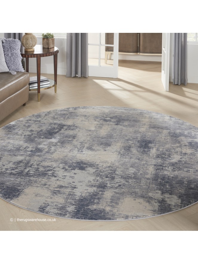 Felipe Blue Circle Rug - 2