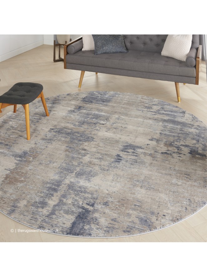 Elan Beige Grey Circle Rug - 2