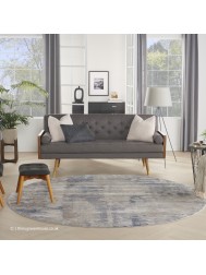 Elan Beige Grey Circle Rug - Thumbnail - 3