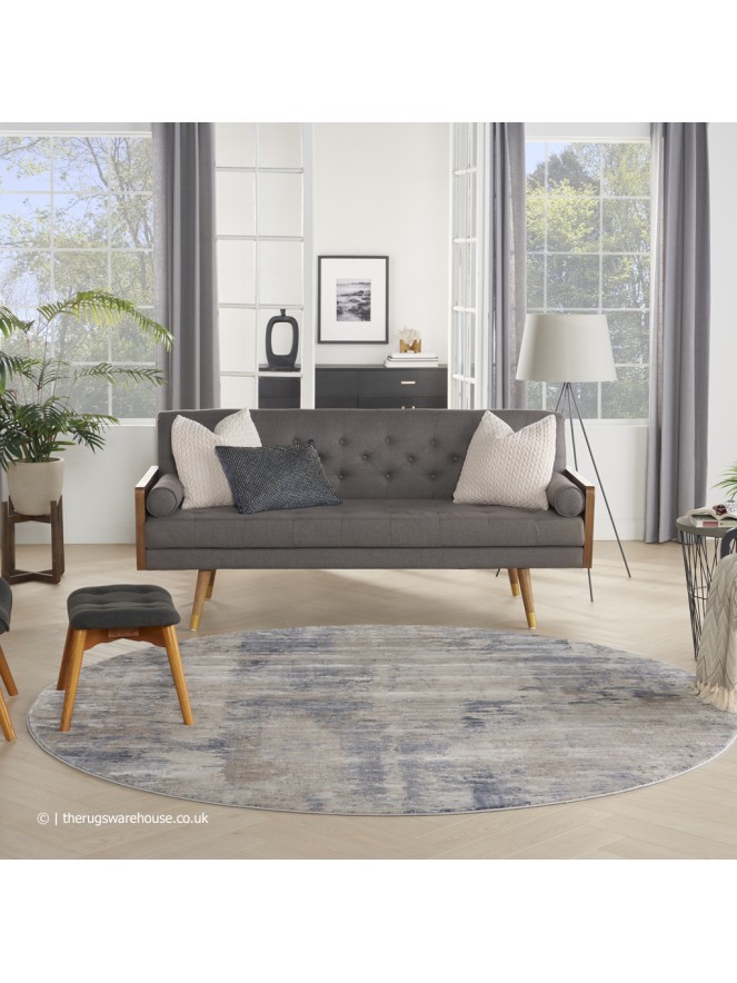 Elan Beige Grey Circle Rug - 3