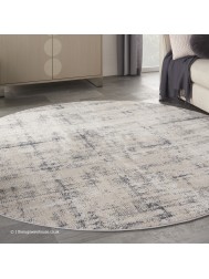 Esta Ivory Blue Circle Rug - Thumbnail - 2