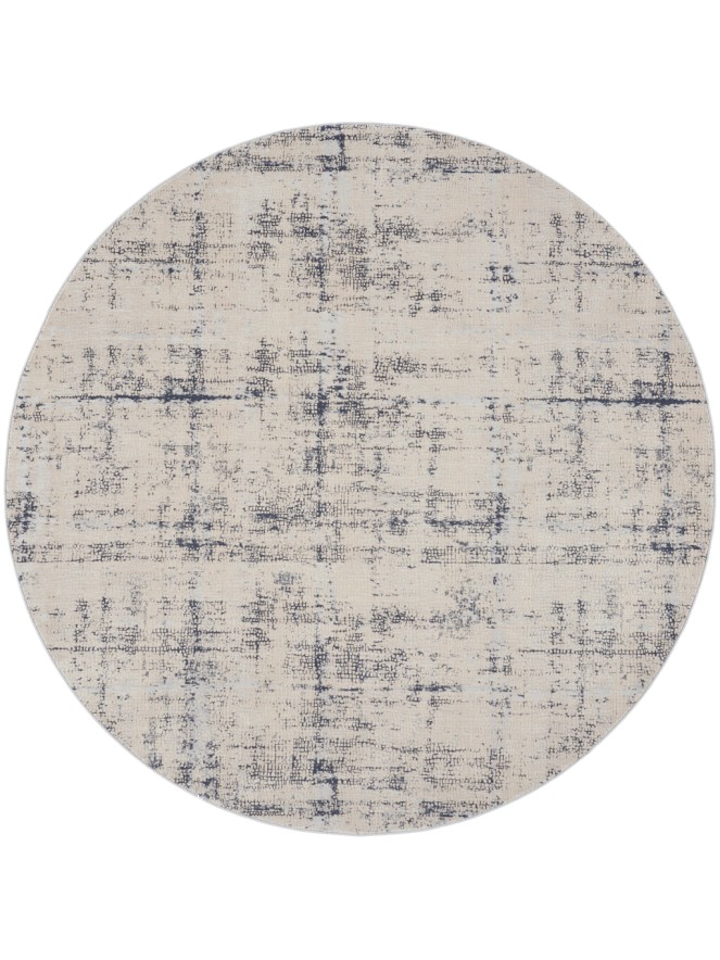 Esta Ivory Blue Circle Rug - 7