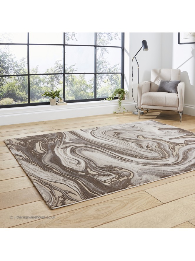 Florence 50031 Marble Beige Silver Rug - 3