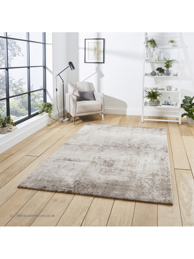 Florence 50034 Distressed Beige Silver Rug - 2