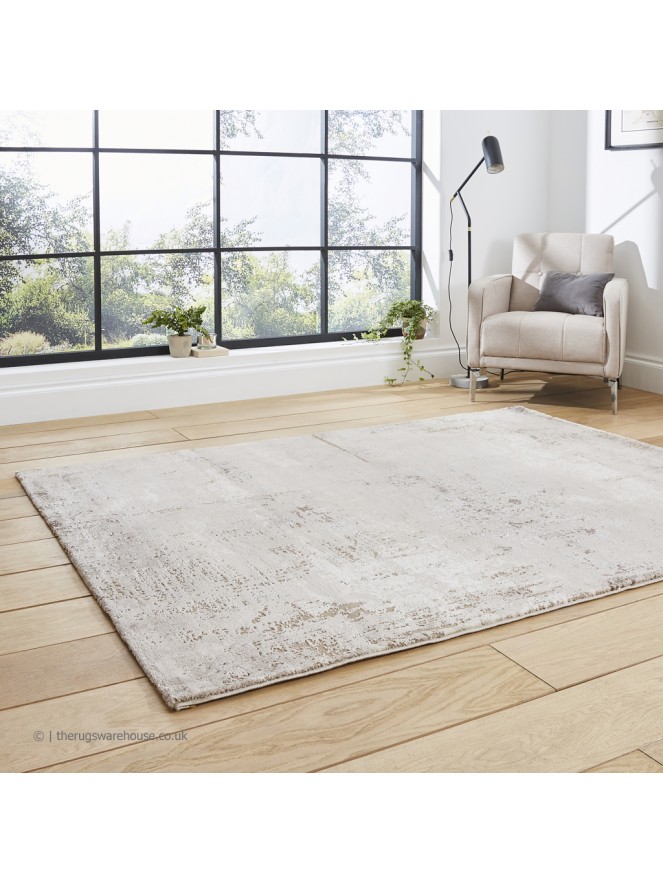 Florence 50034 Distressed Beige Silver Rug - 3