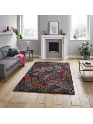 Royal Nomadic Abstract Dark Rug - Thumbnail - 2