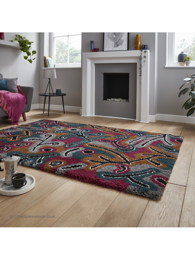 Royal Nomadic Abstract Dark Rug - 3