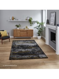 Plume Black Gold Rug - Thumbnail - 2