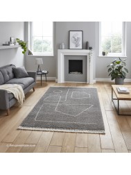 Icon Grey Cream Rug - Thumbnail - 2