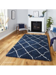 Berber Geo Navy Rug - Thumbnail - 2