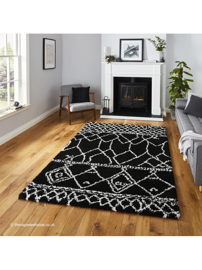 Berber Tribal Black Rug - 2