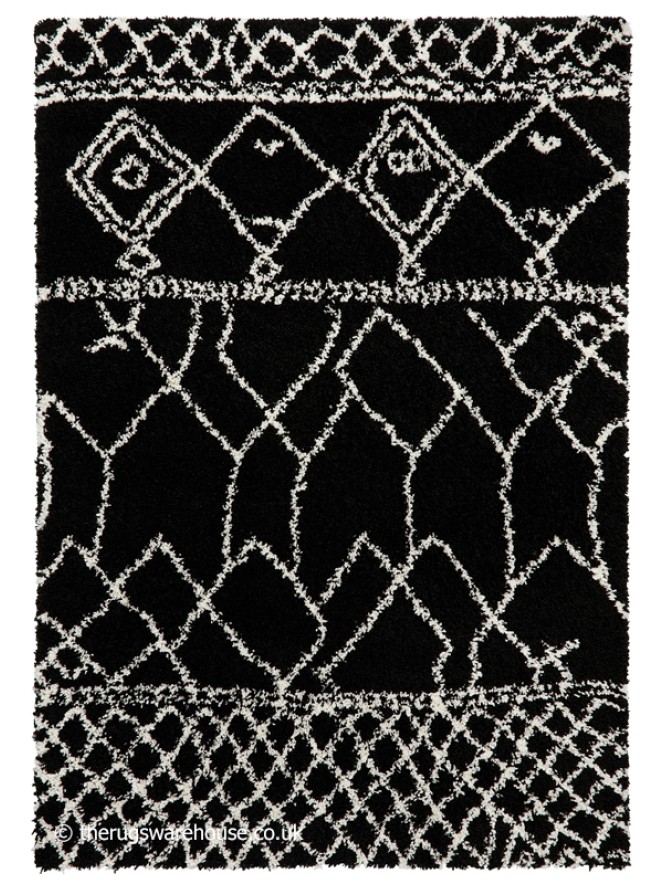 Berber Tribal Black Rug - 9