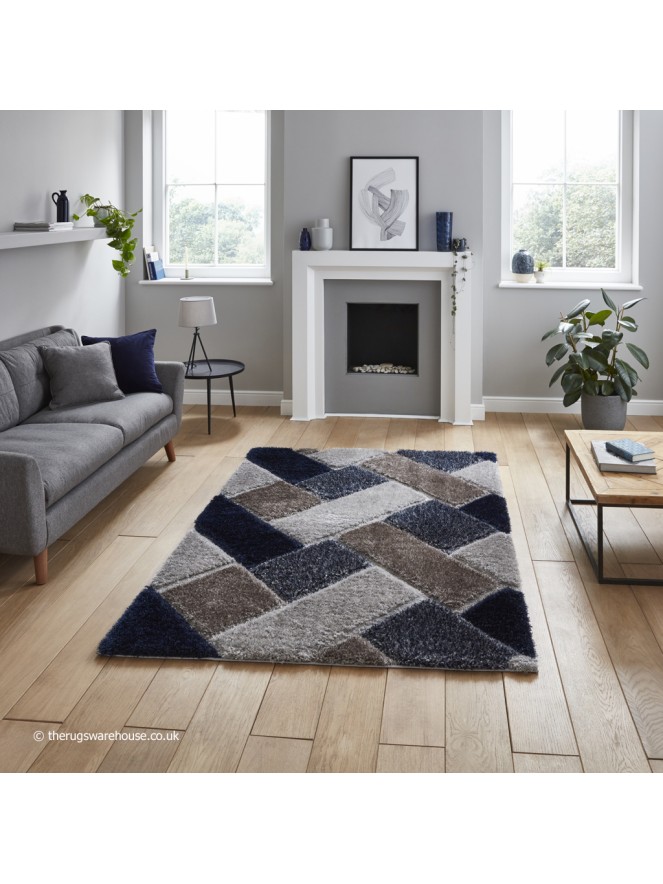 Olympia Grey Navy Rug - 2