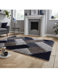 Olympia Grey Navy Rug - Thumbnail - 3