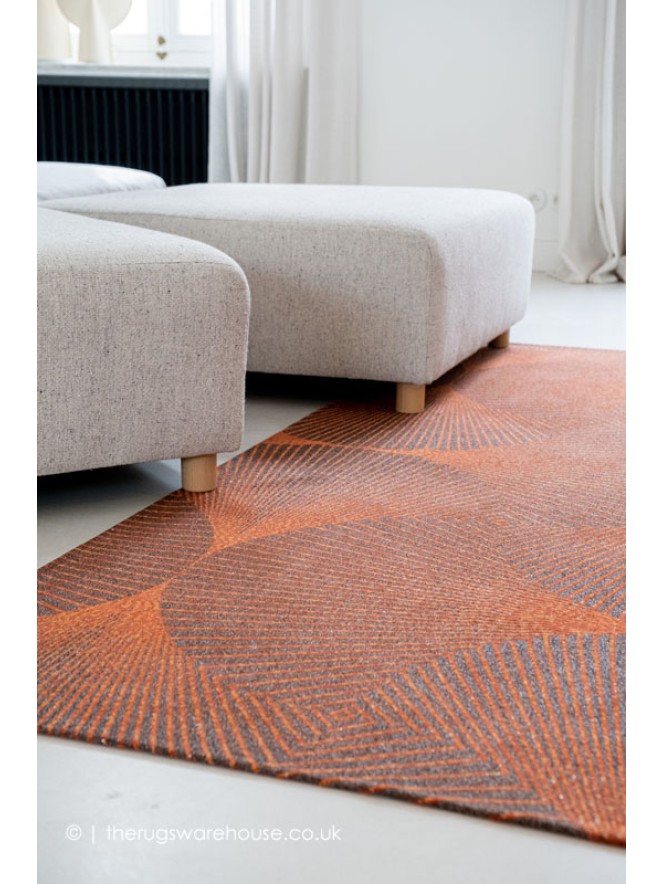 Yuzen Orange Rug - 4