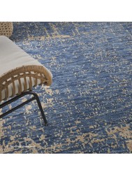 Luna Dark Blue Mocha Rug - Thumbnail - 3