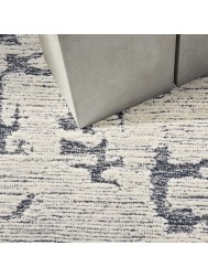 Sculptural Cream Blue Rug - Thumbnail - 2