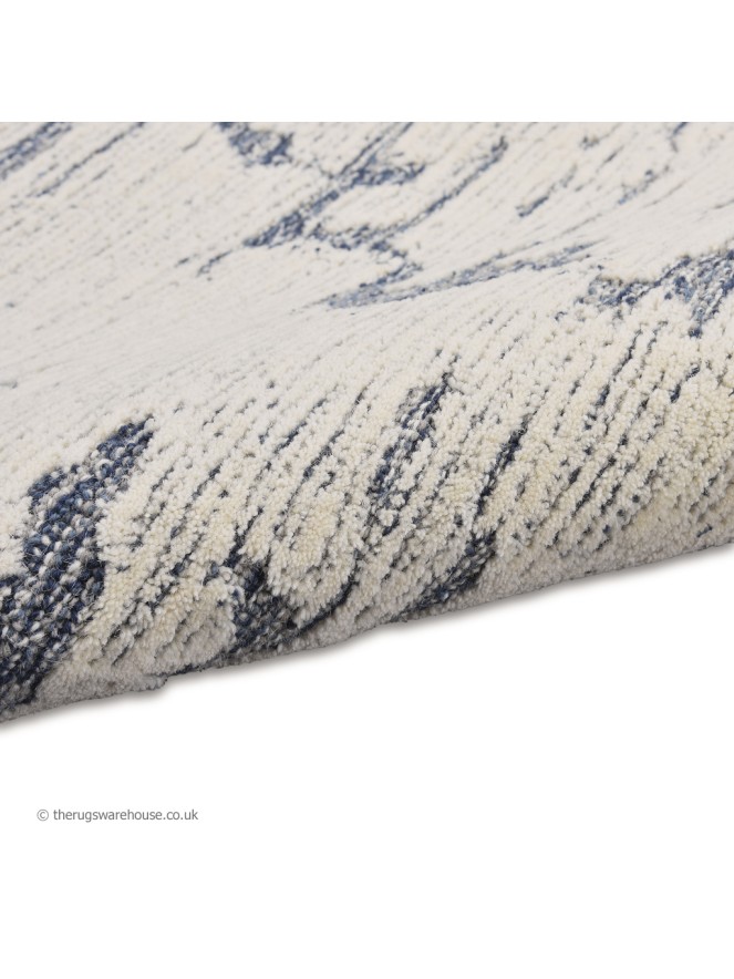 Sculptural Cream Blue Rug - 5