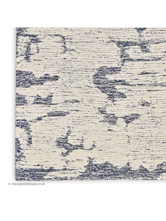 Sculptural Cream Blue Rug - 6