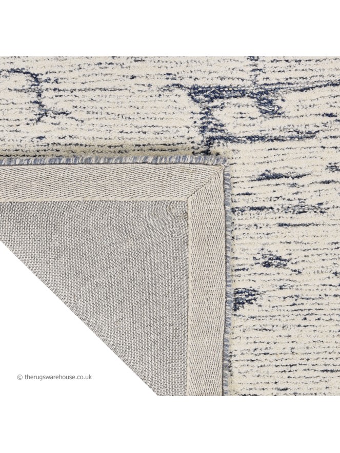 Sculptural Cream Blue Rug - 7