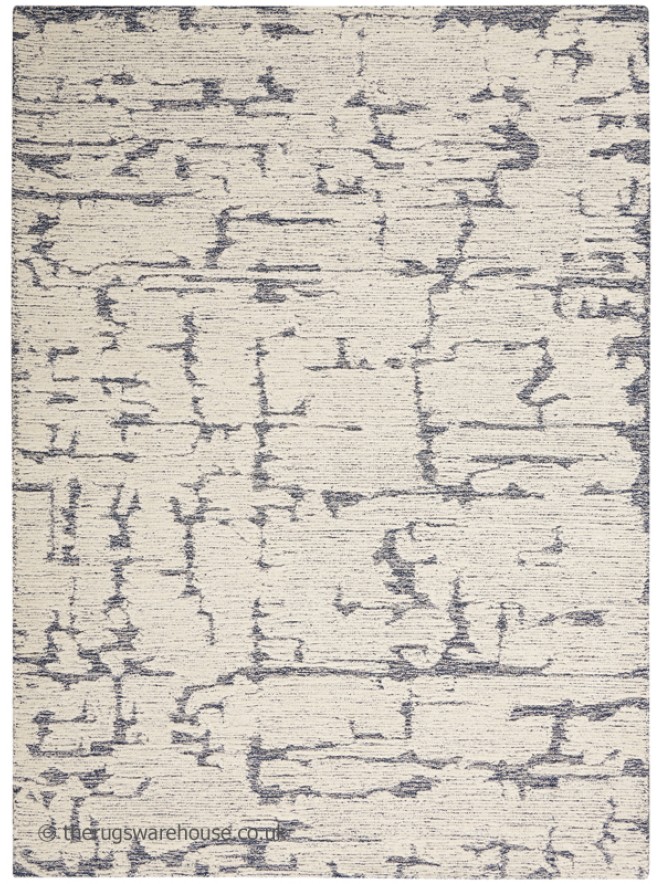 Sculptural Cream Blue Rug - 8