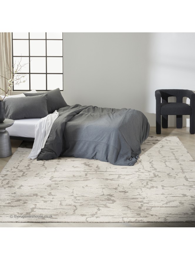 Sculptural Cream Grey Rug - 2