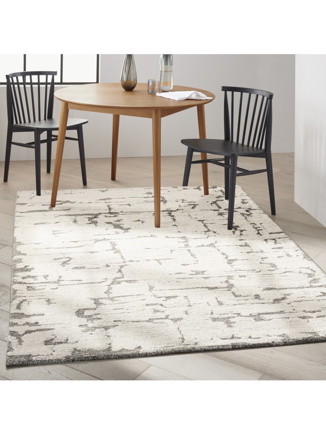 Sculptural Cream Grey Rug - 3