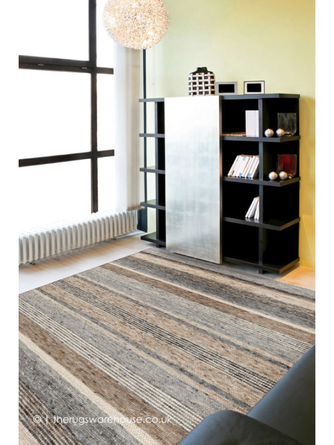 Firenze Stripe Grey Mix Rug - 2