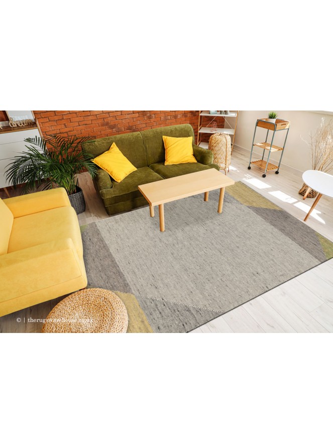 Edgy Grey Yellow Rug - 2