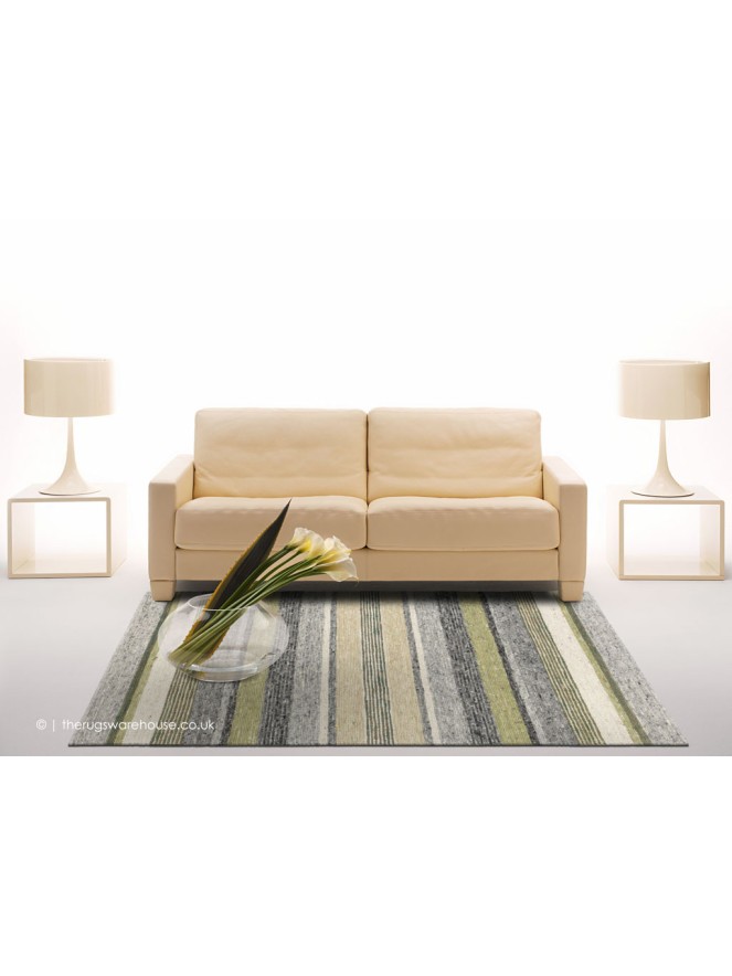 Firenze Stripe Green Mix Rug - 2