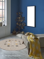 Babati Yellow Mix Circle Rug - Thumbnail - 2