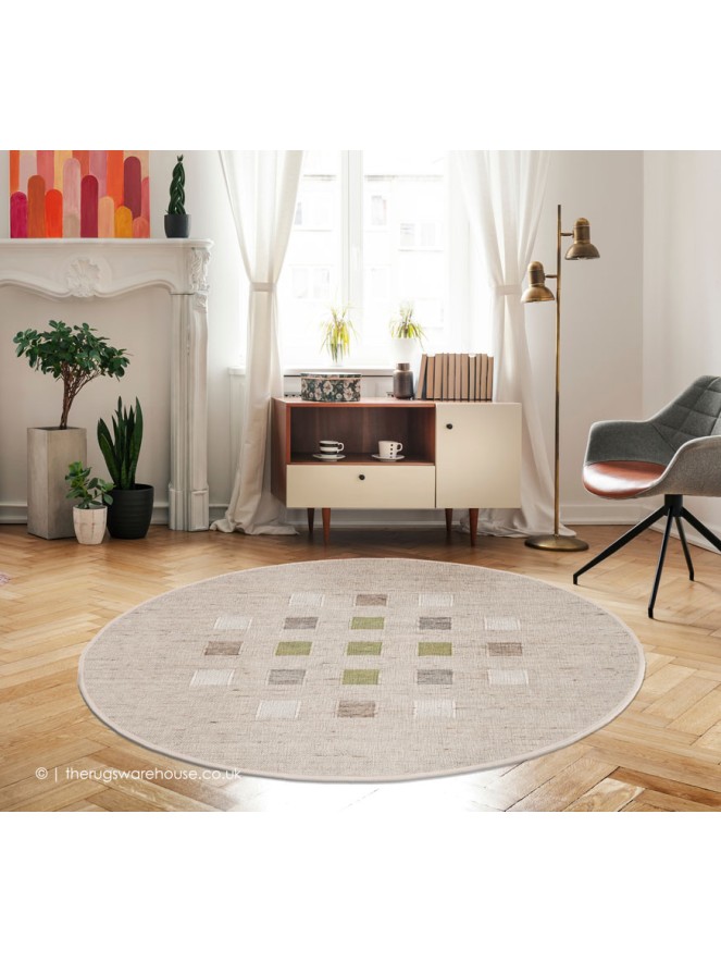 Babati Green Mix Circle Rug - 2