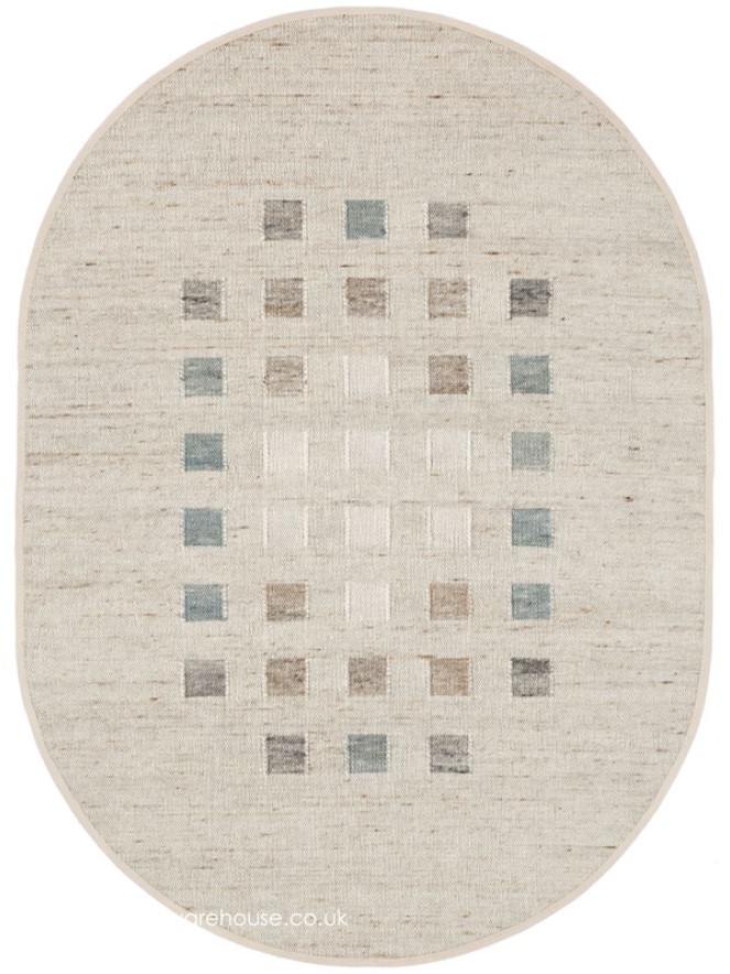 Babati Teal Mix Oval Rug - 5