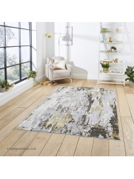 Apollo Abstract Grey Gold Rug - Thumbnail - 2