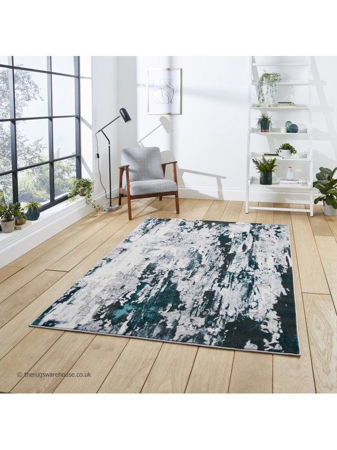 Apollo Abstract Grey Green Rug - 2