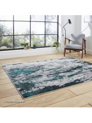 Apollo Abstract Grey Green Rug - Thumbnail - 3