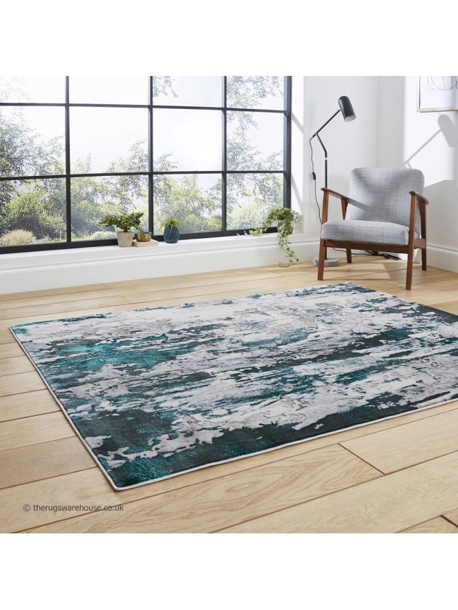 Apollo Abstract Grey Green Rug - 3