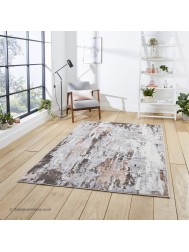 Apollo Abstract Grey Rose Rug - Thumbnail - 2